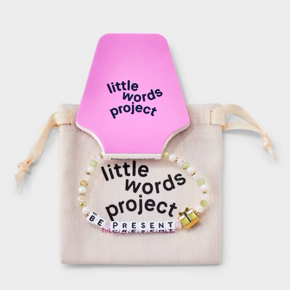 Little Words Project Be Present Beaded Bracelet - S/M nwt